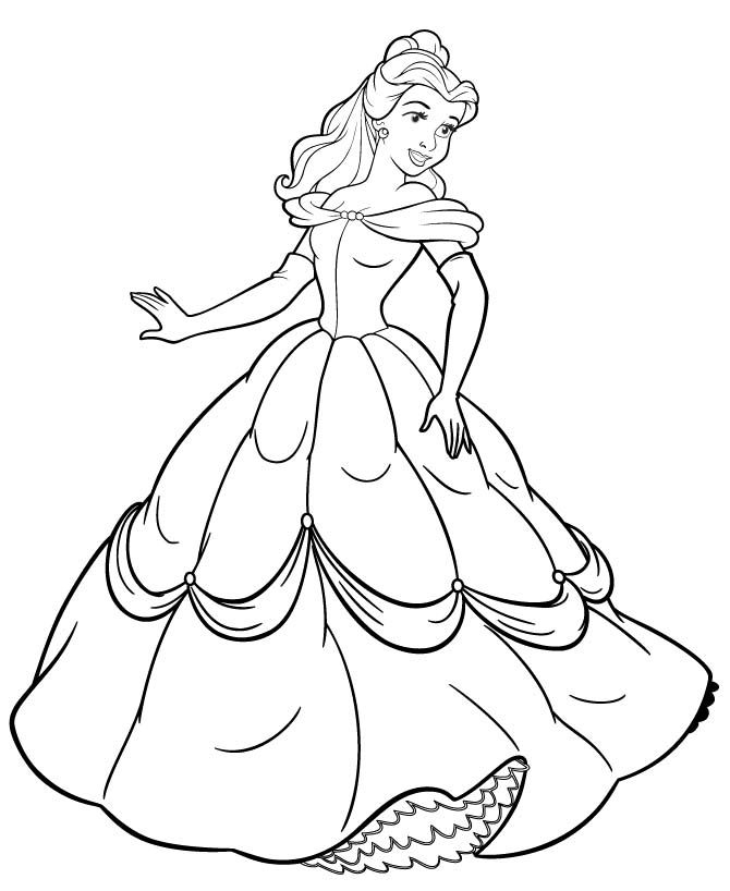 Disney Princess Coloring Pages Belle