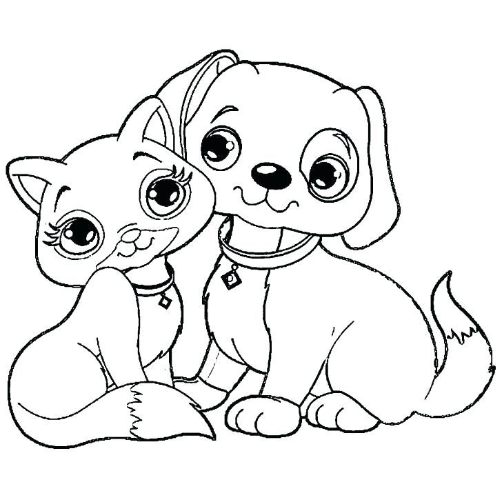 Dog And Cat Coloring Pages Printable at Free