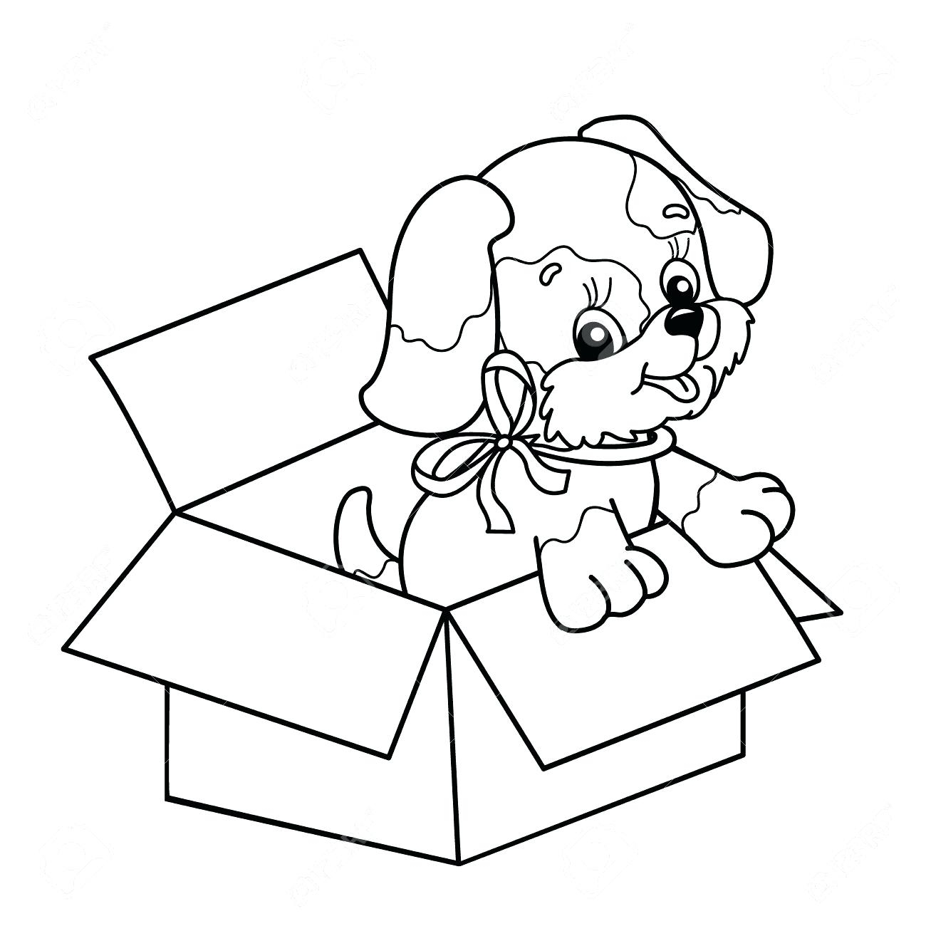 Собачки в коробке раскраски для детей