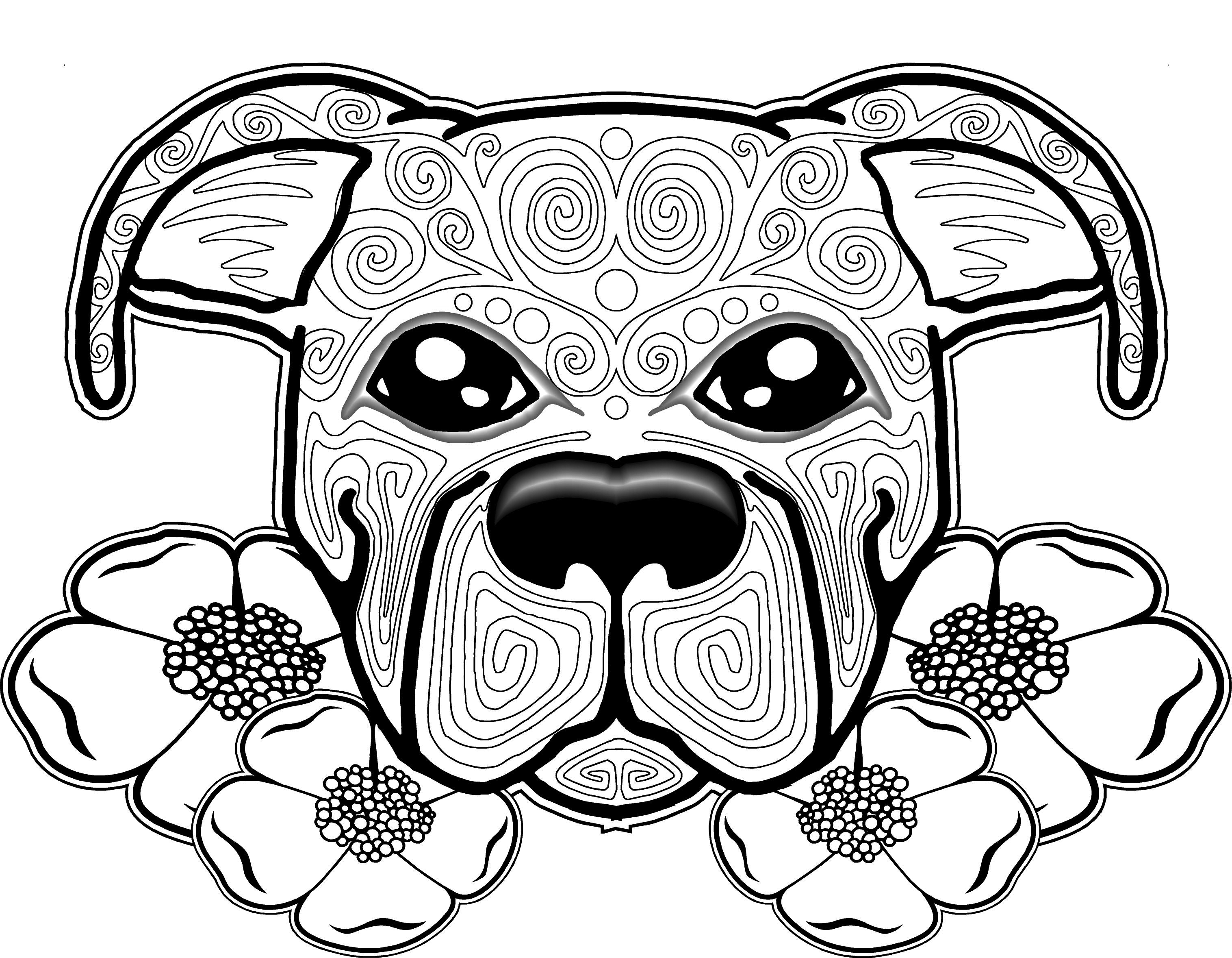 Dog Coloring Pages For Adults at Free printable