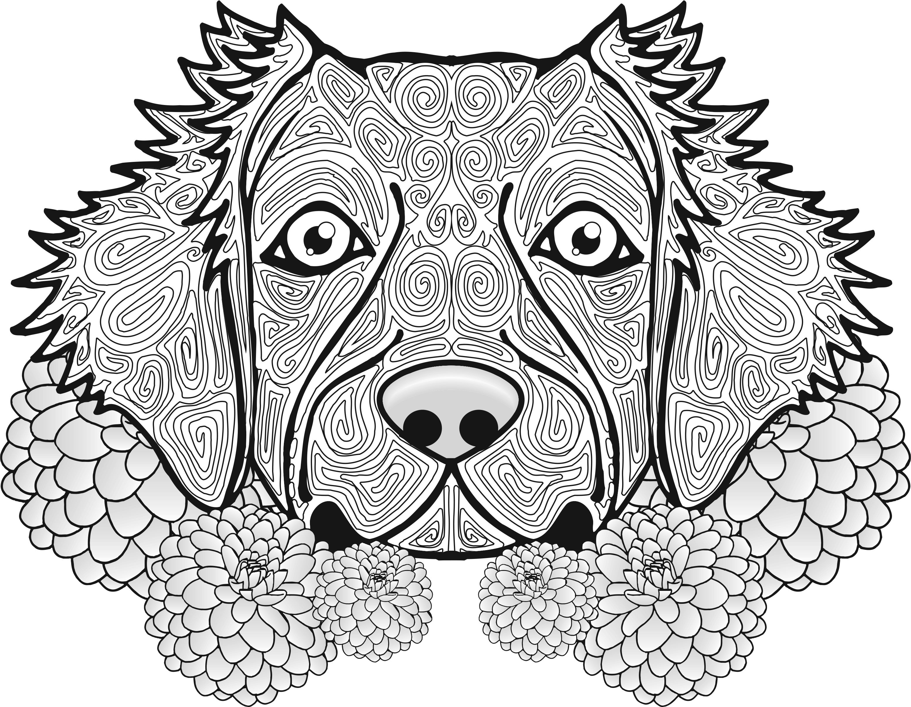 Dog Head Coloring Pages at Free printable colorings