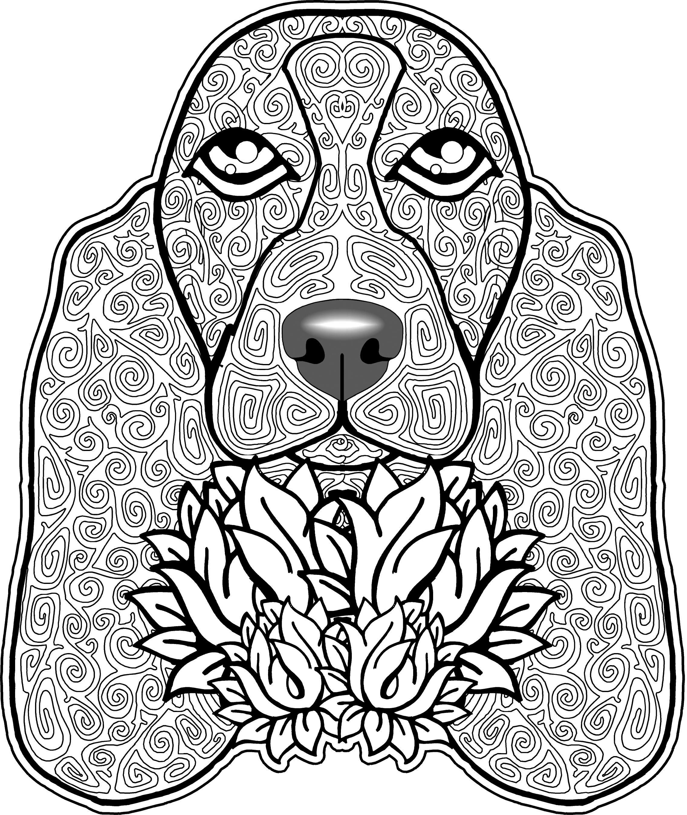 Dog Mandala Coloring Pages at Free printable