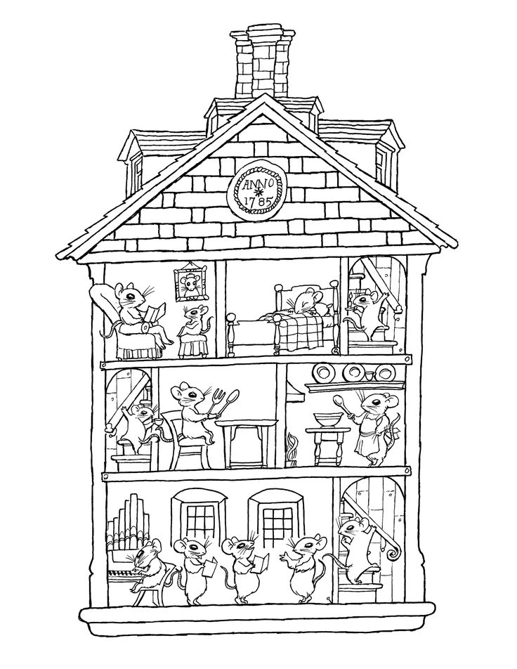 Dollhouse Coloring Pages at Free