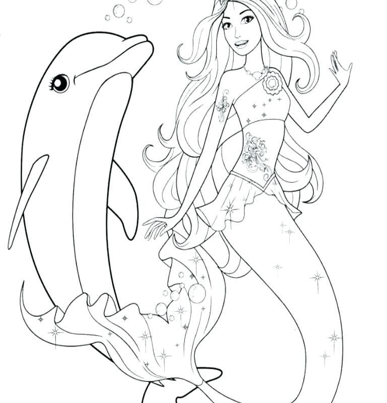 Dolphin And Mermaid Coloring Pages at GetColorings.com | Free printable