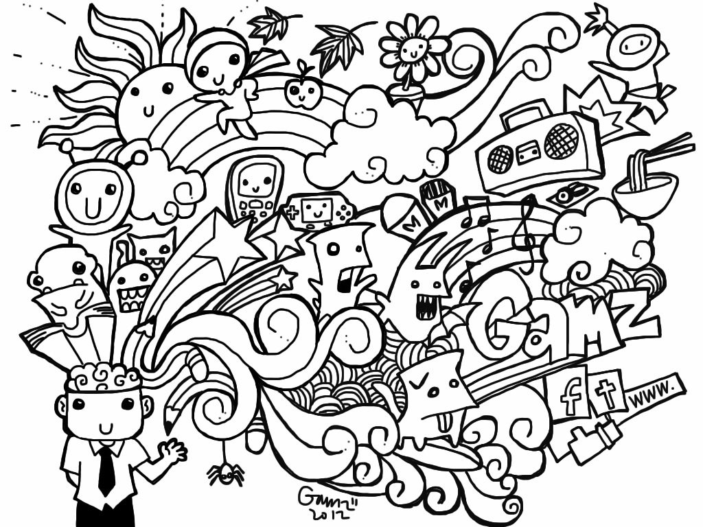 doodle art coloring pages for kids at getcolorings com free