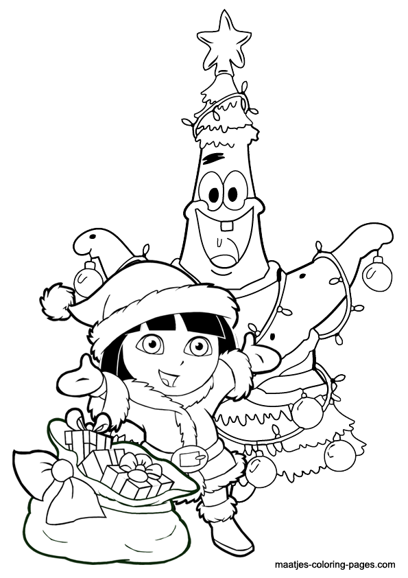 Dora Christmas Coloring Pages at GetColorings.com | Free printable