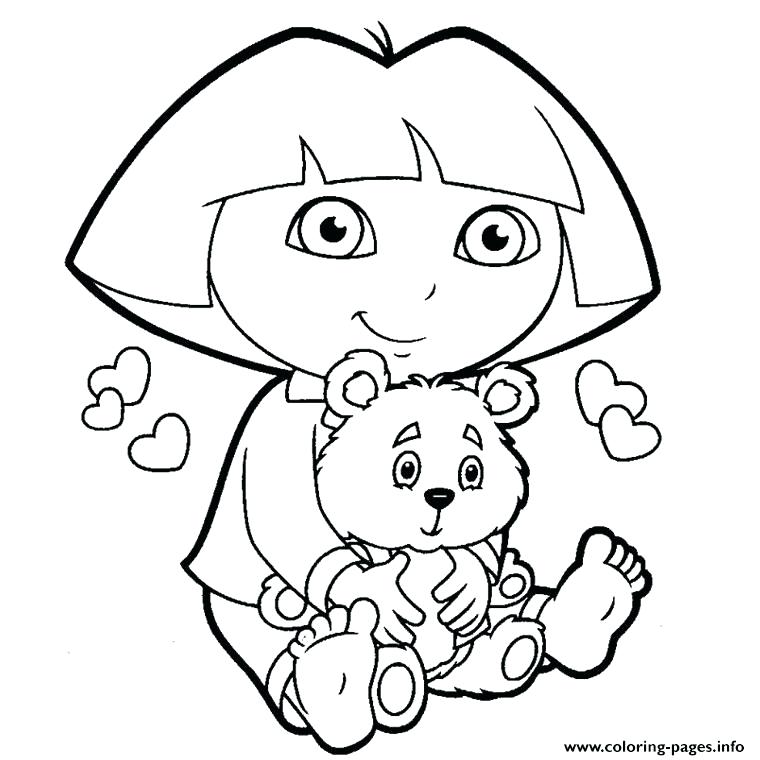 760x760 Dora Explorer Coloring Pages The