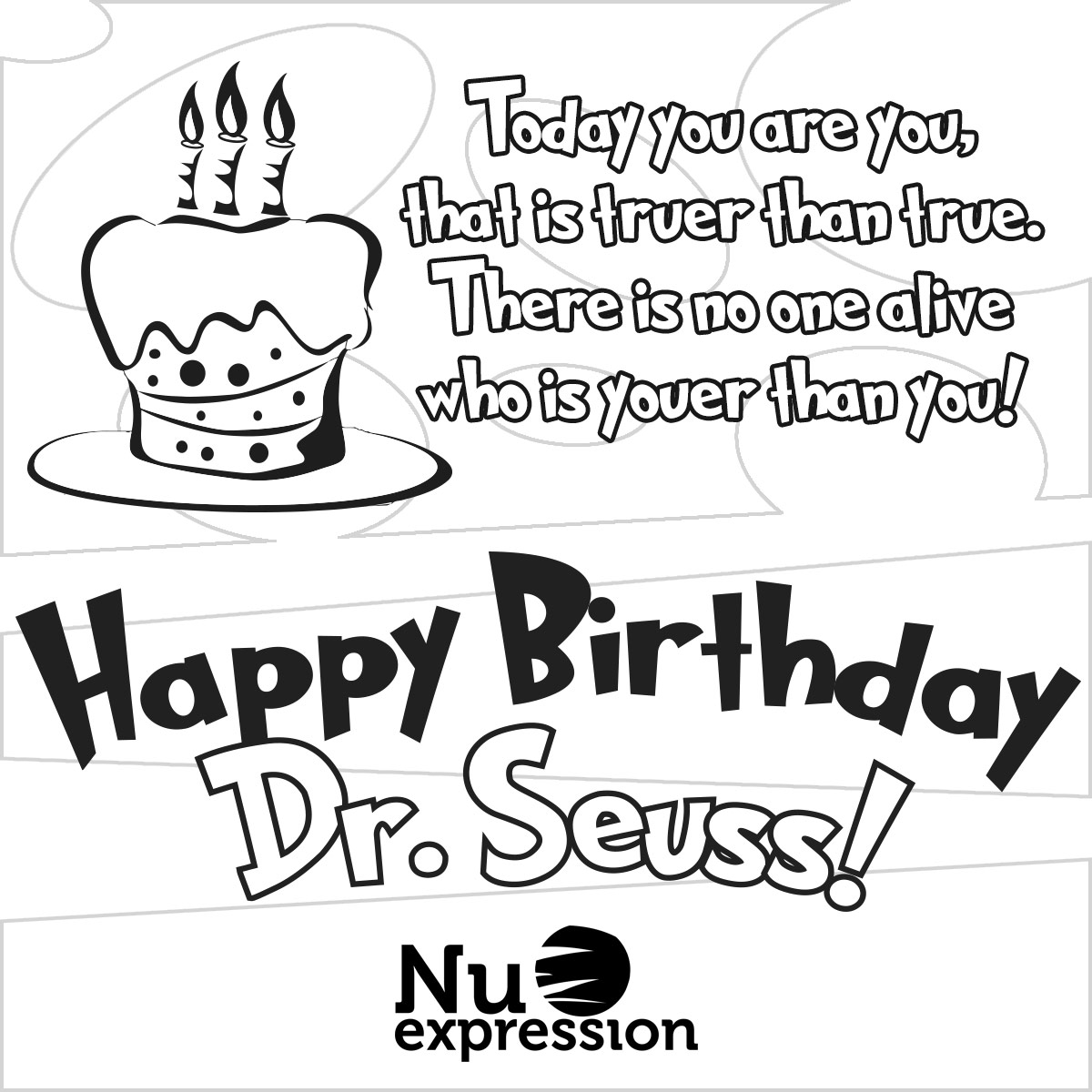 Dr Seuss Birthday Coloring Pages at Free printable