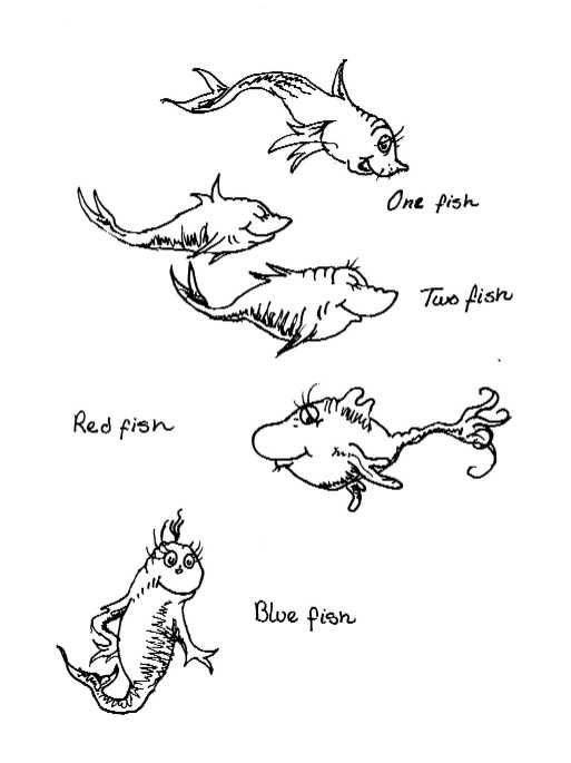Dr Seuss Fish Coloring Page at Free printable