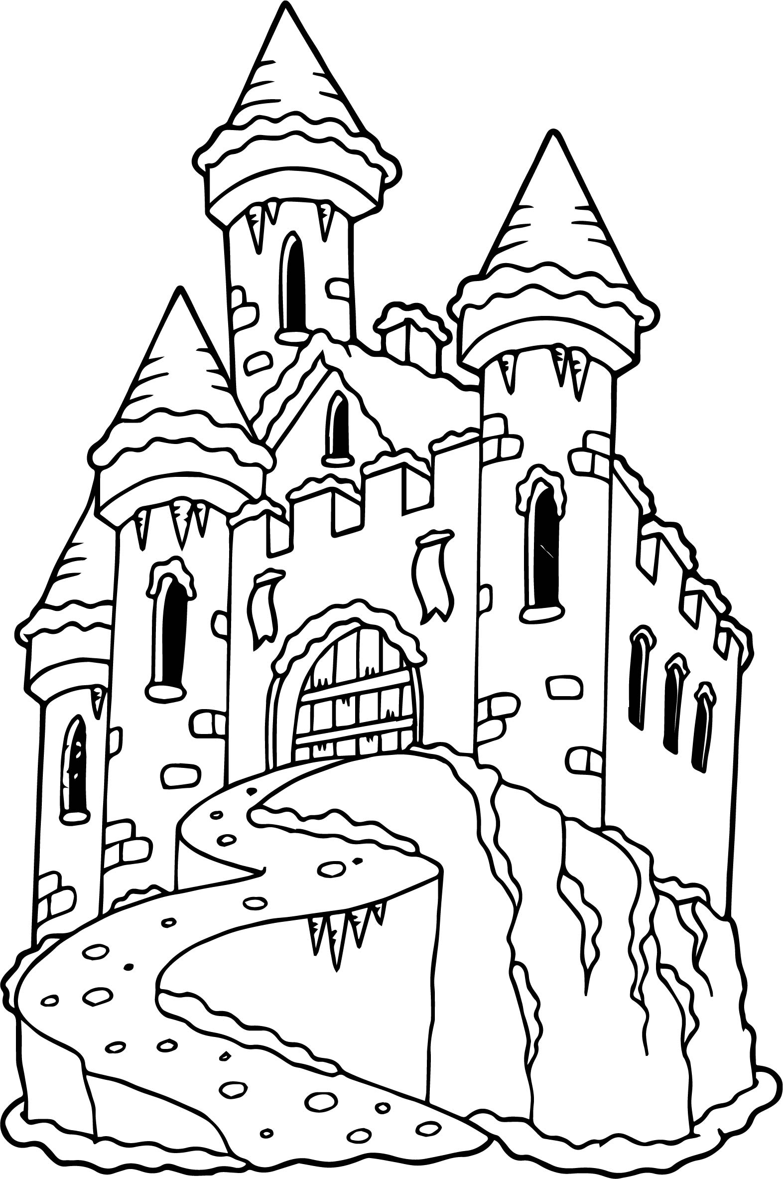 Dragon And Castle Coloring Pages at