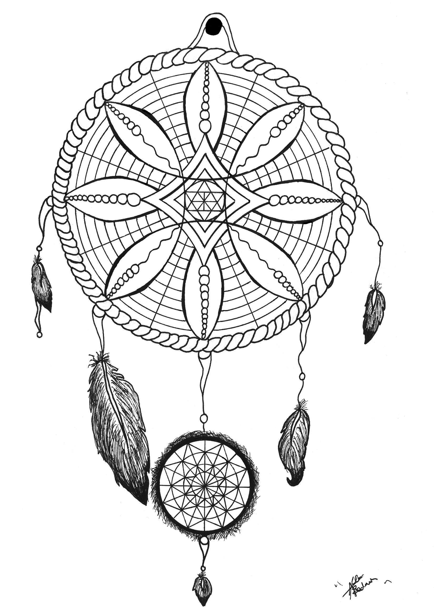 Dreamcatcher Printable Coloring Pages at Free