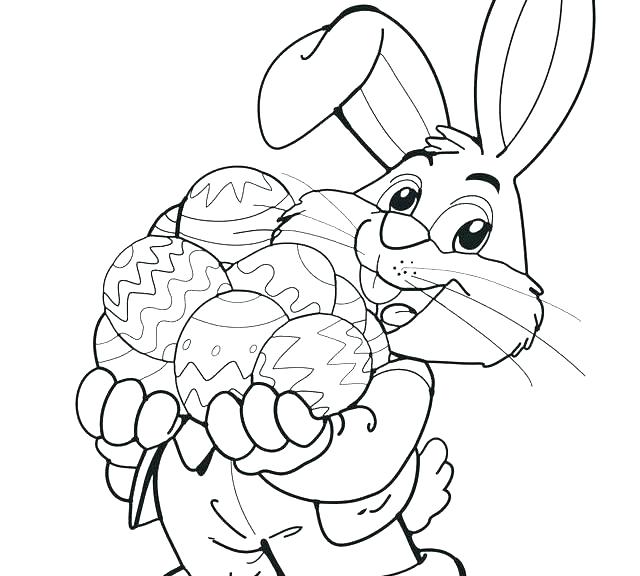 Easter Bunny With Eggs Coloring Page at GetColorings.com ...