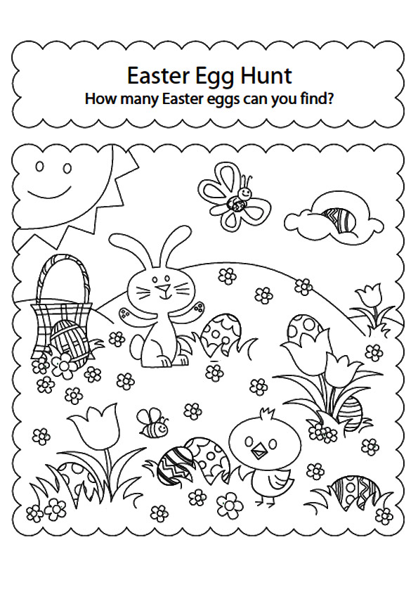 Easter Egg Hunt Coloring Pages at Free printable