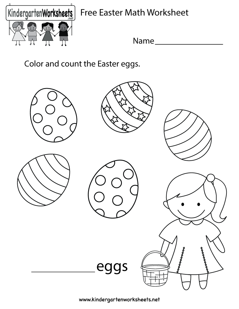free printable easter math activities for kindergarten
