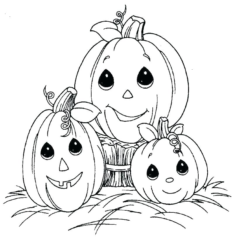 animated cartoon cute halloween pumpkins coloring pages