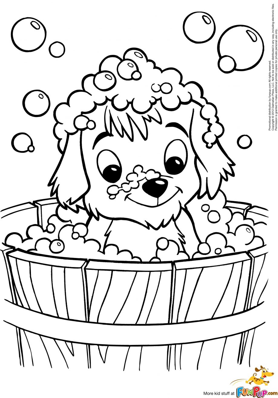 Easy Puppy Coloring Pages at Free