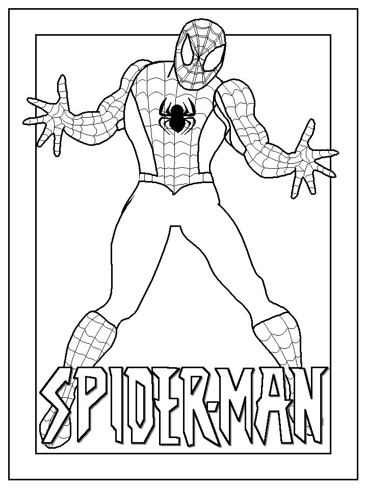 Attractive Coloring Pages Spiderman Easy Ensign