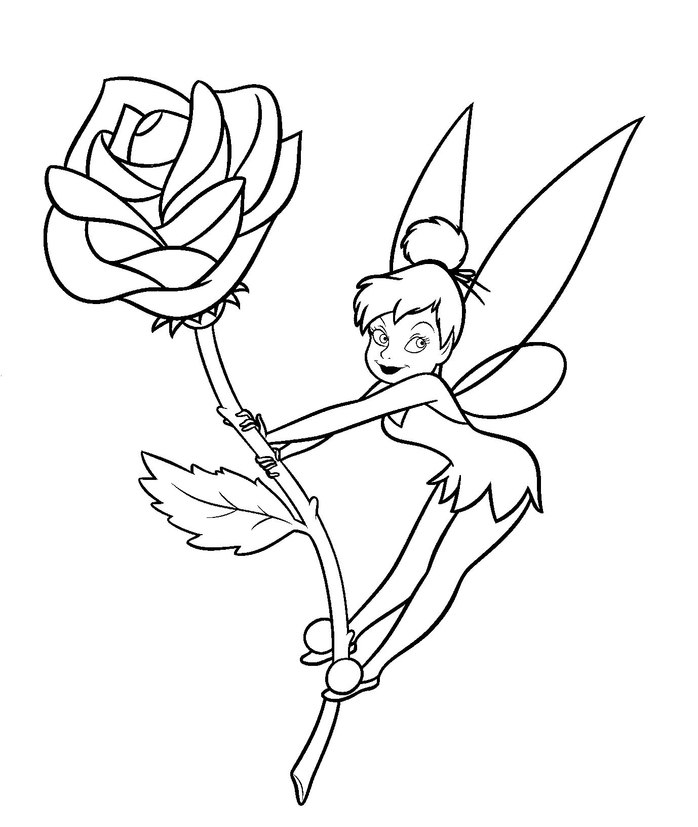 Easy Tinkerbell Coloring Pages at Free printable