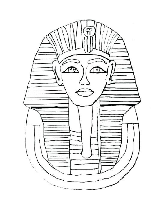 Egyptian Mummy Tut Coloring Drawing Pages King Tutankhamun Mask Tomb Printa...