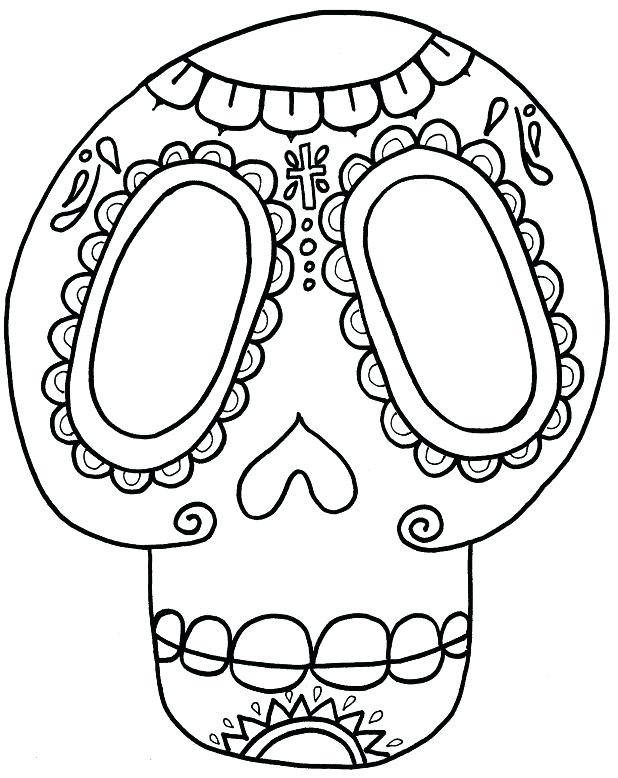 El Dia De Los Muertos Skull Coloring Pages at Free