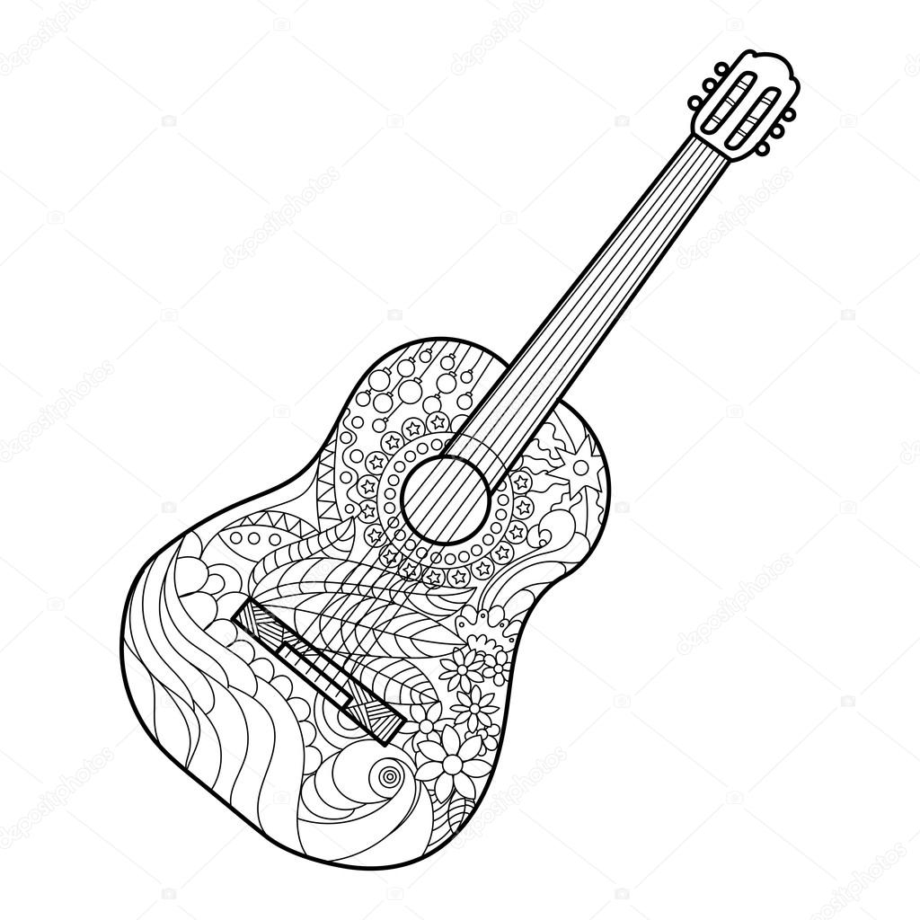 Guitar Coloring Page at GetColorings.com | Free printable ...
