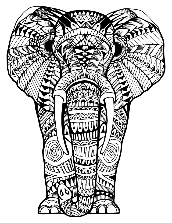 Mandala Elephant Coloring Pages at Free printable