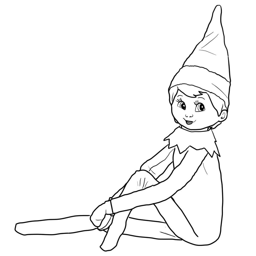 Elf On The Shelf Coloring Pages at Free