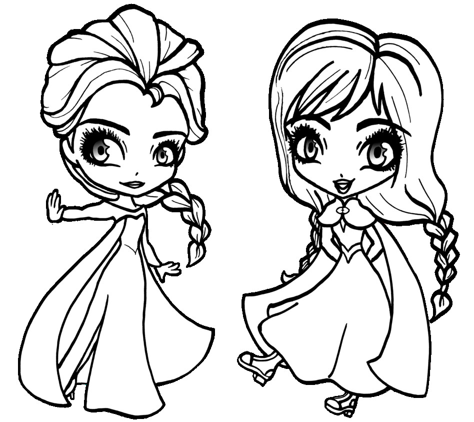 Elsa And Anna Coloring Pages Printable at Free