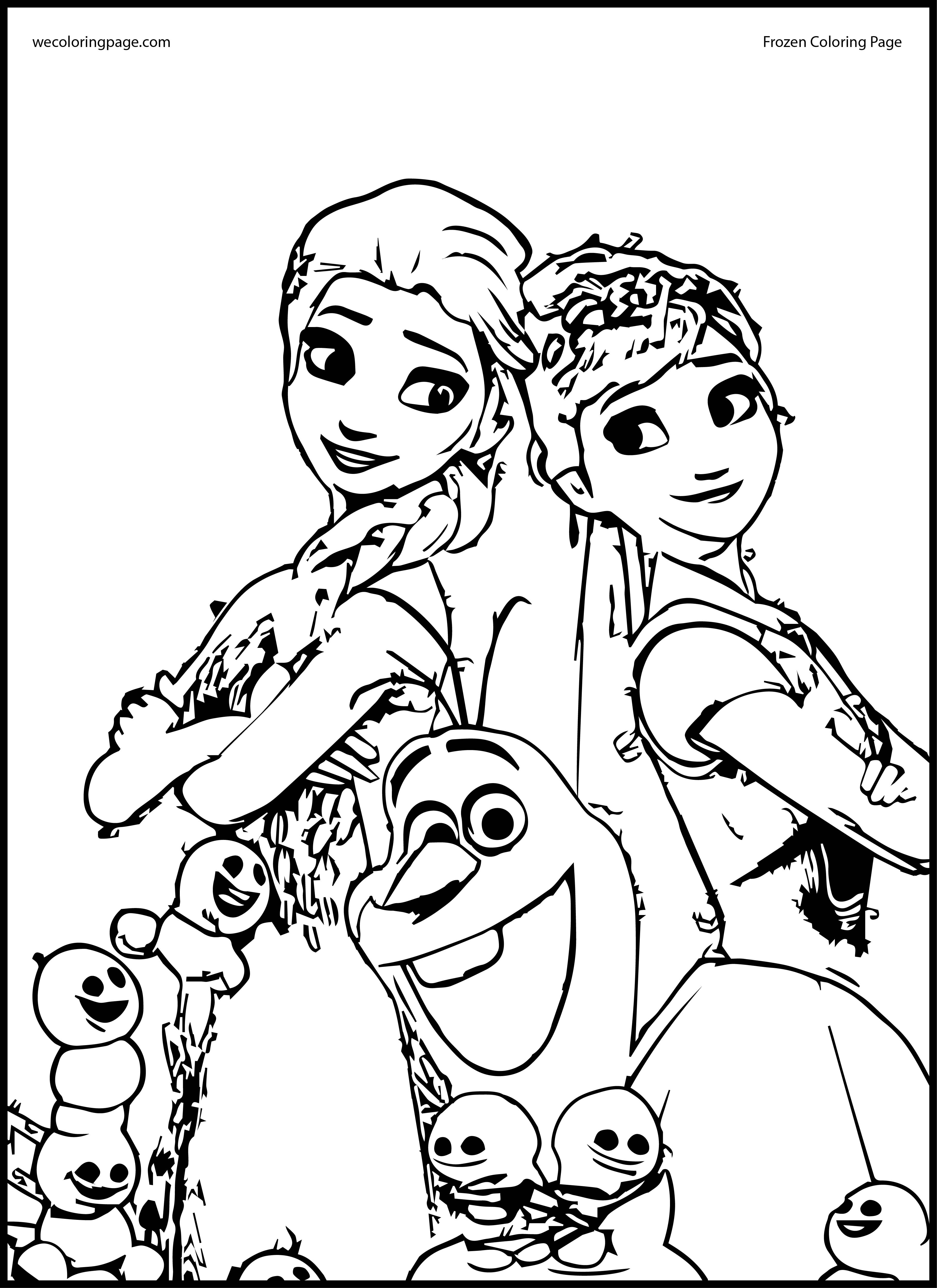 Elsa And Anna Coloring Pages To Print at Free