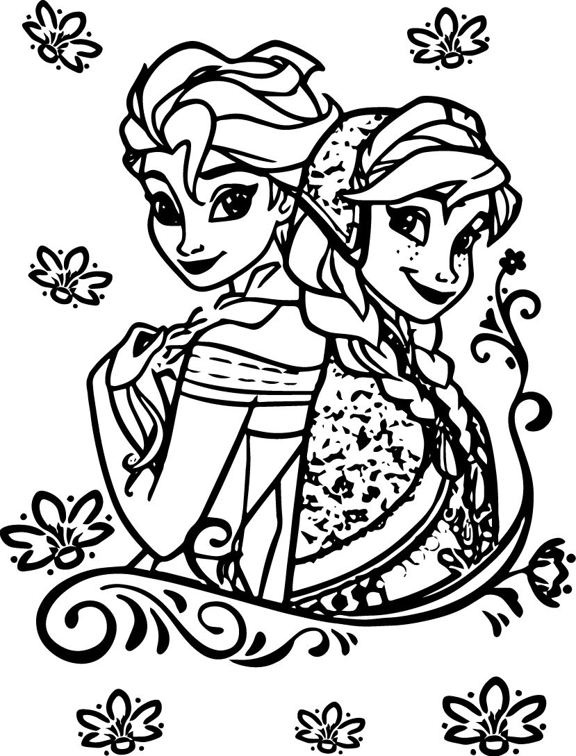 Elsa And Anna Coloring Pages To Print at GetColorings.com | Free