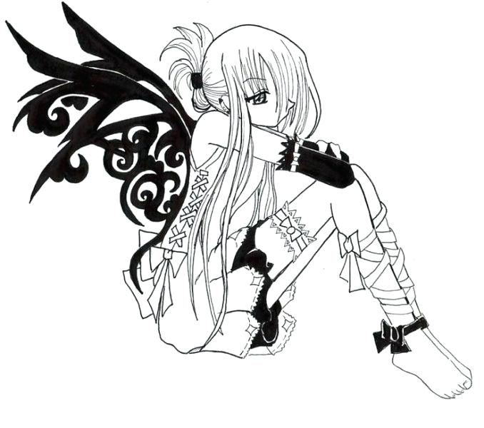Emo Girl Coloring Pages at Free printable colorings
