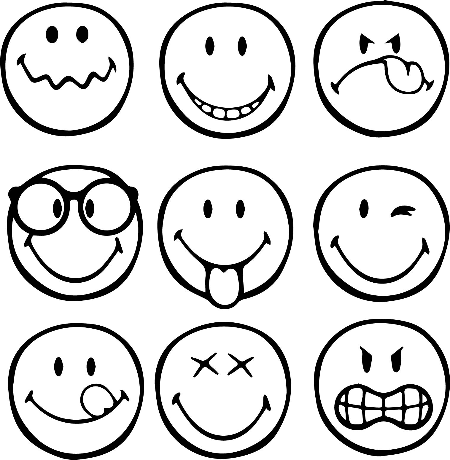 Emoji Faces Coloring Pages at Free printable