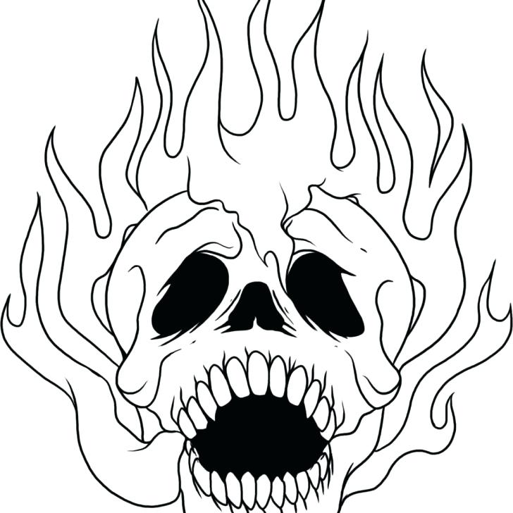 Evil Skull Coloring Pages At Free Printable