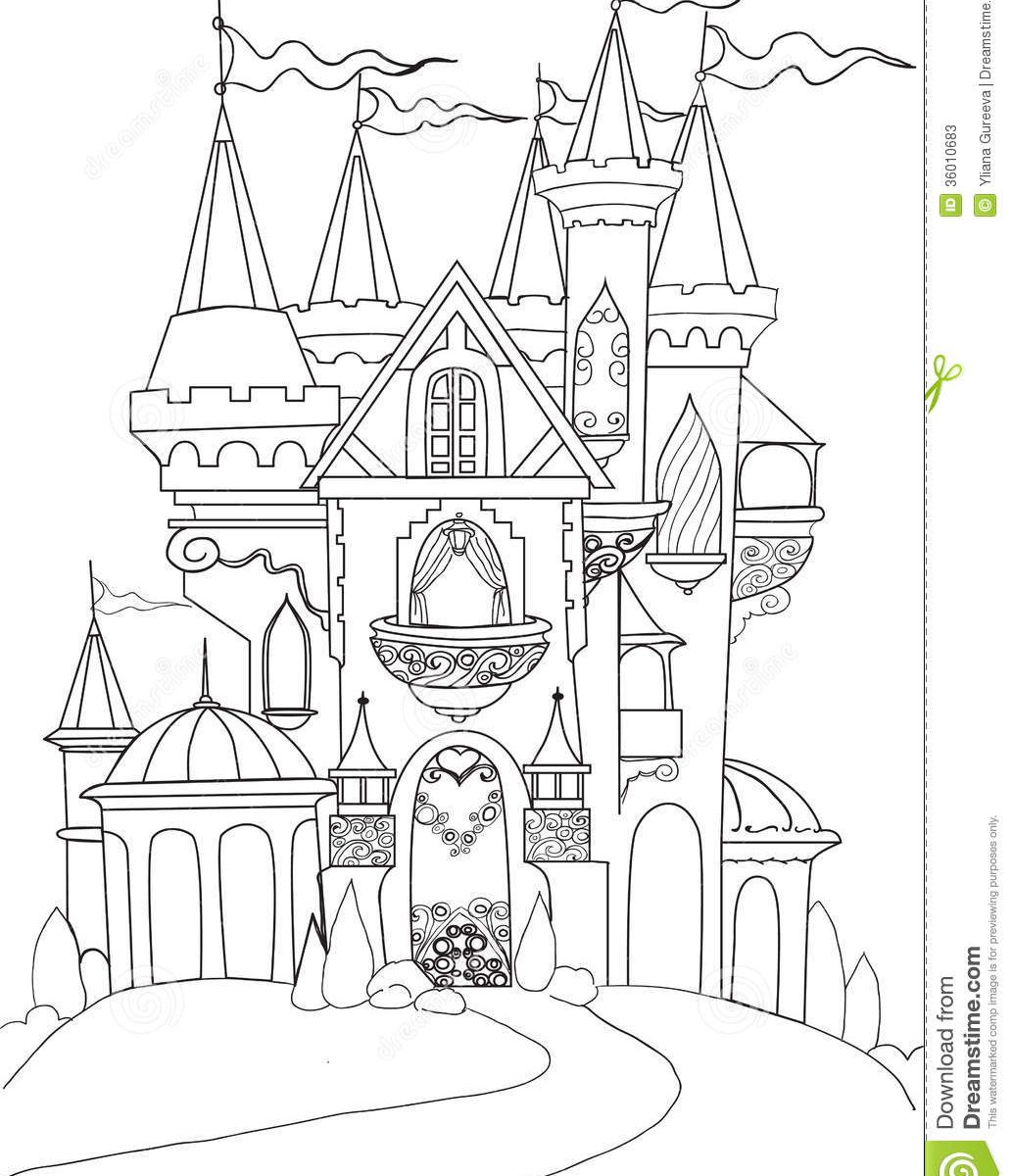 Fairy Tale Castle Coloring Page at GetColorings.com | Free printable
