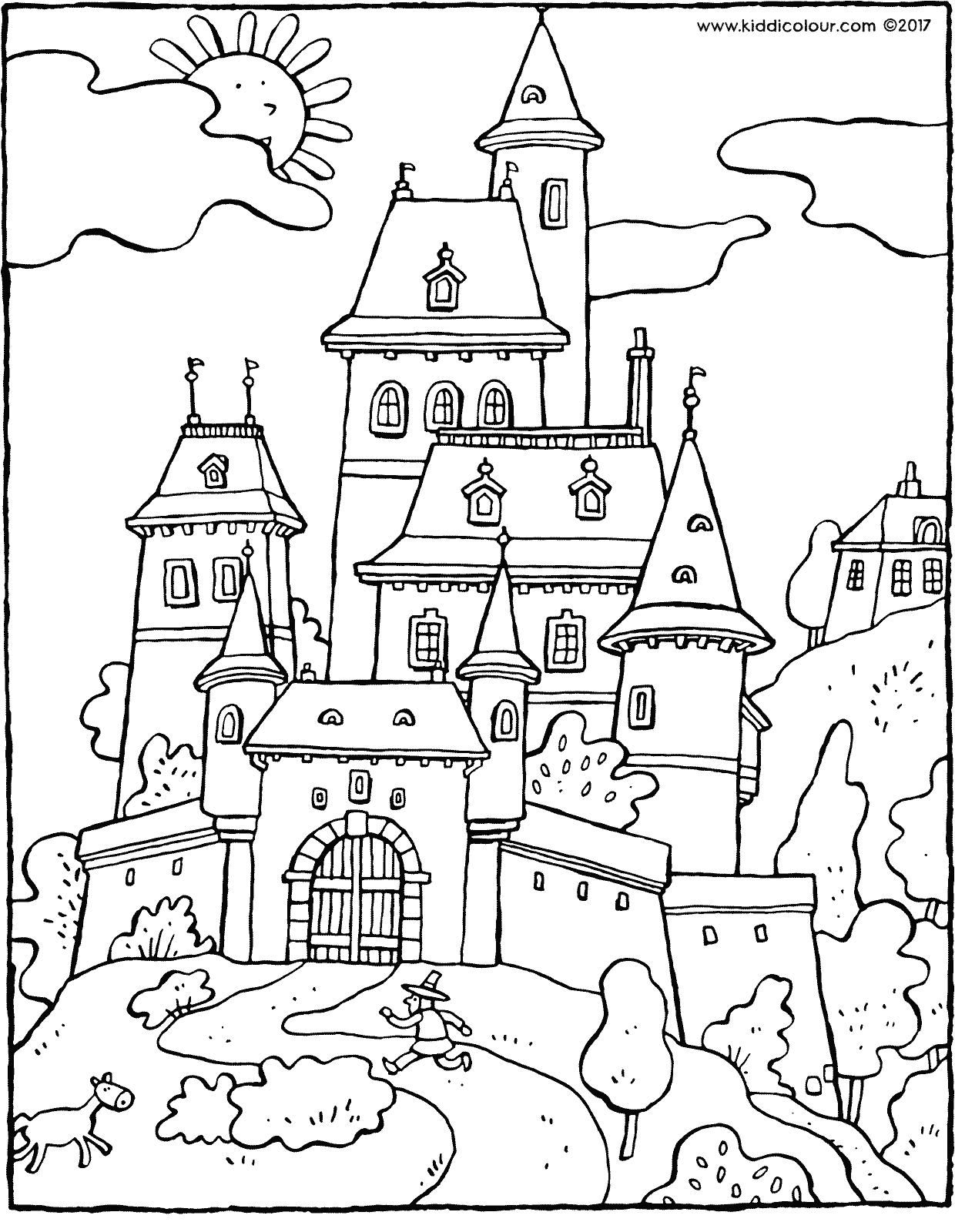 Fairy Tale Castle Coloring Page at Free printable