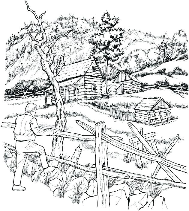 Fall Scenery Coloring Pages at GetColorings.com | Free printable