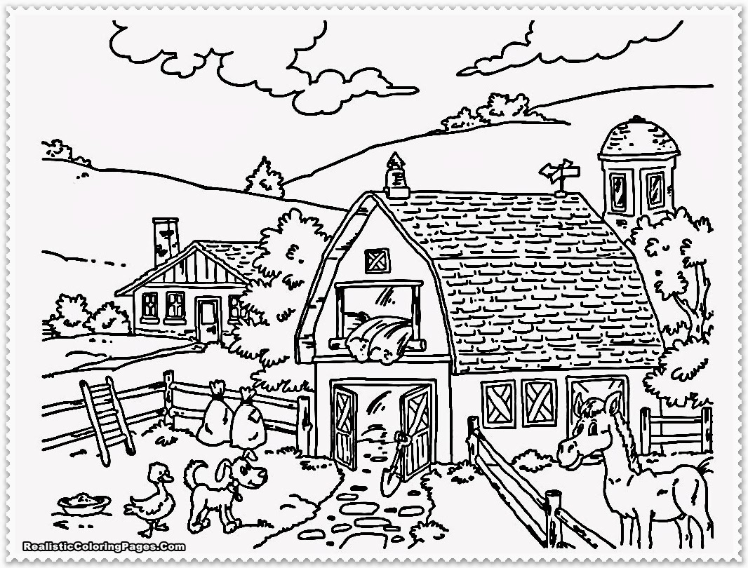 Free Farm Scene Coloring Pages