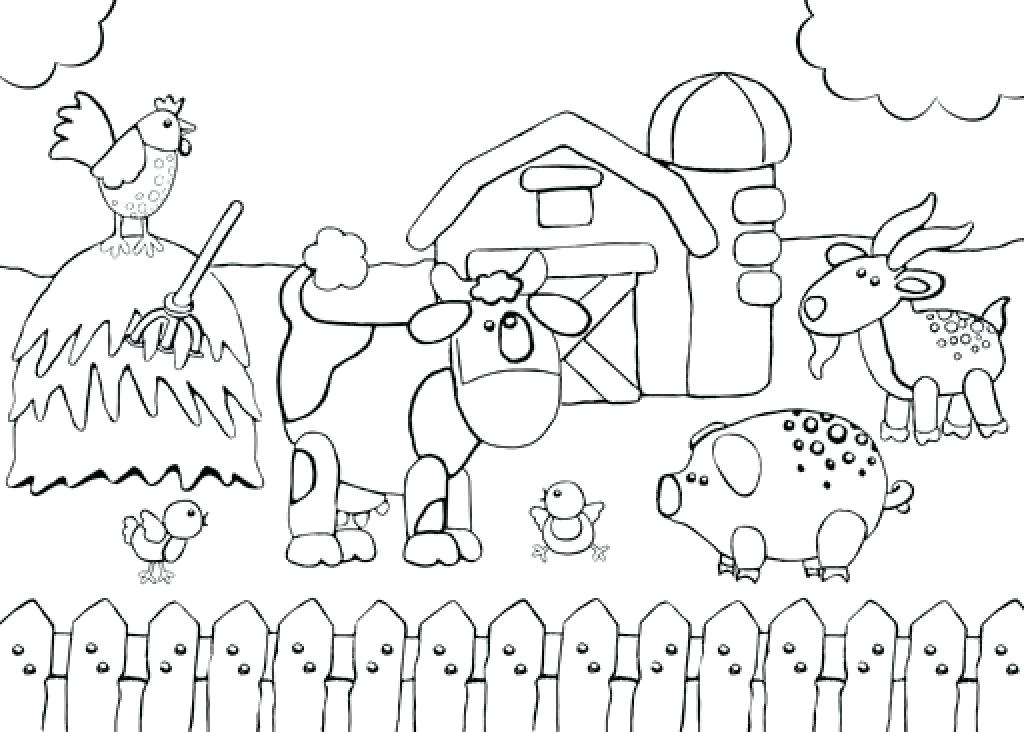 Farm Scene Coloring Pages at GetColoringscom Free