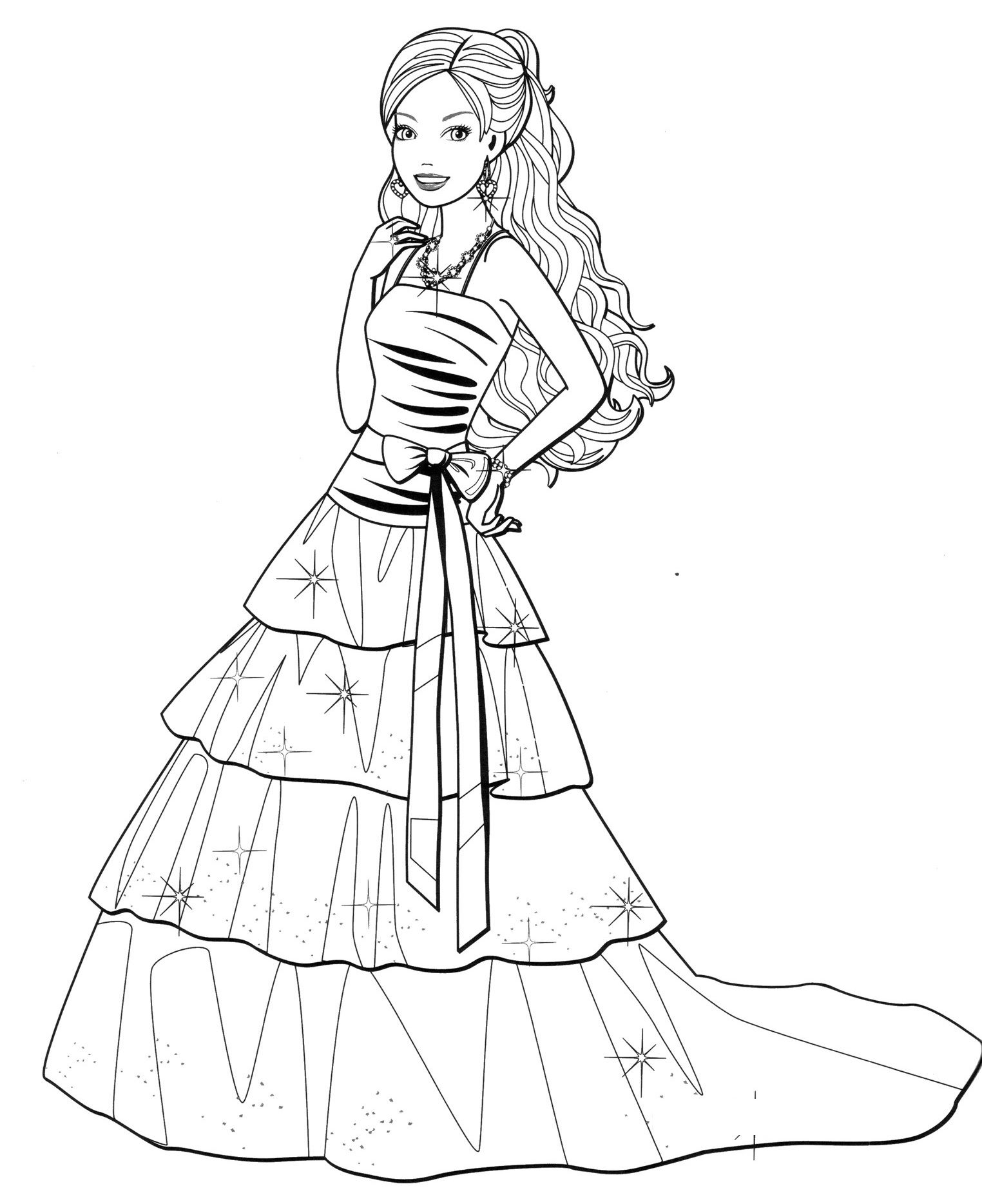 Fashion Dress Coloring Pages at Free printable