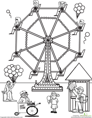 Ferris Wheel Coloring Page at GetColorings.com | Free printable