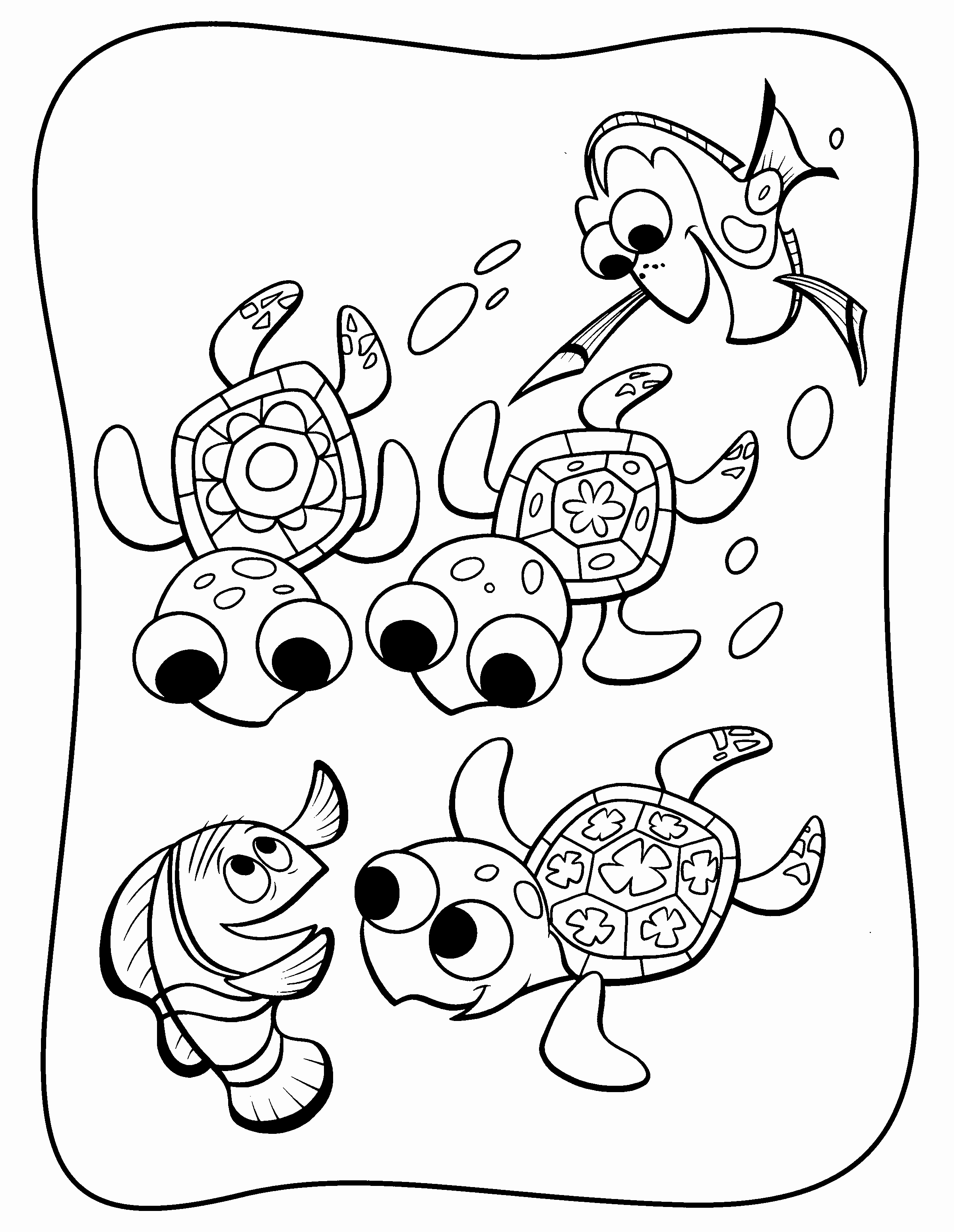 Finding Nemo Turtle Coloring Pages at Free printable
