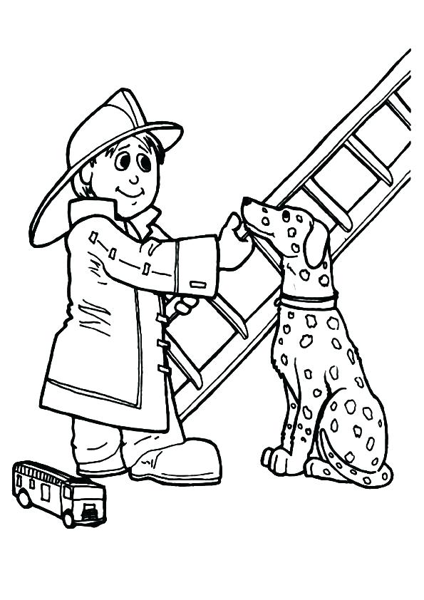 Firefighter Hat Coloring Page at Free printable