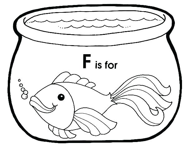 fish bowl coloring page