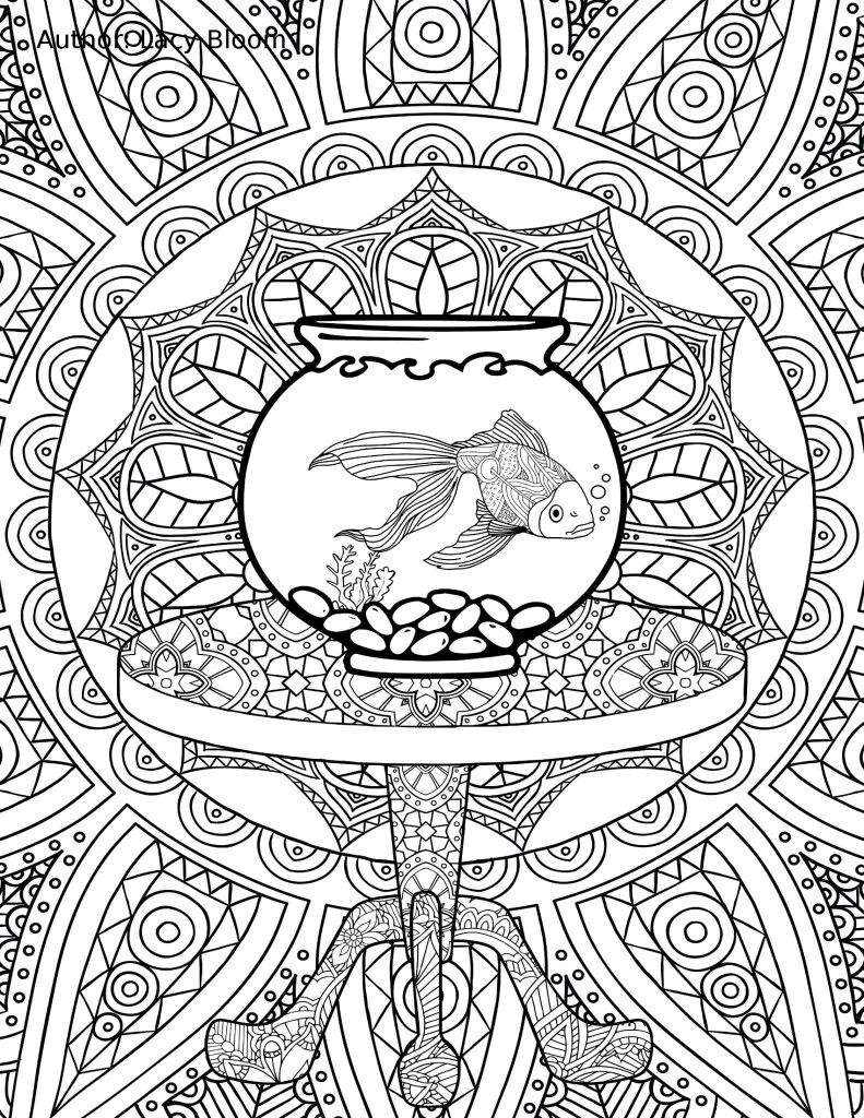 build an fish bowl coloring page