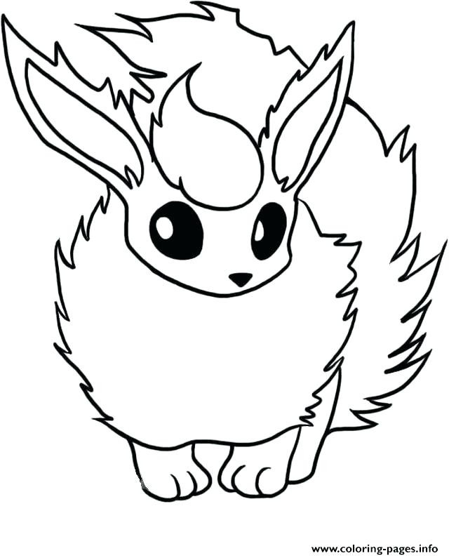 Cartoon Flareon Pokemon Coloring Pages for Kids