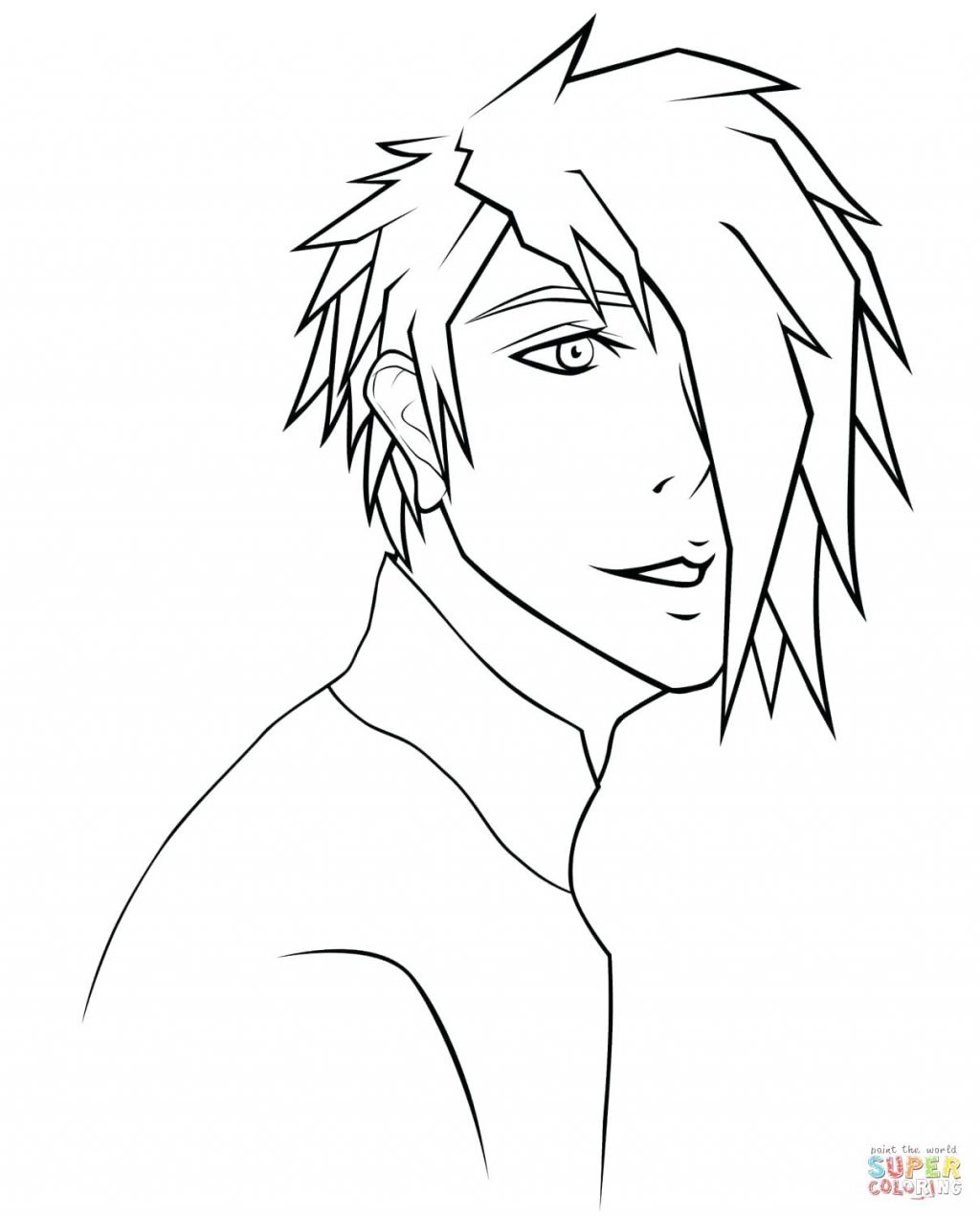 1024x1272 Coloring Page Flip Flop Anime Boy Portrait By Pages