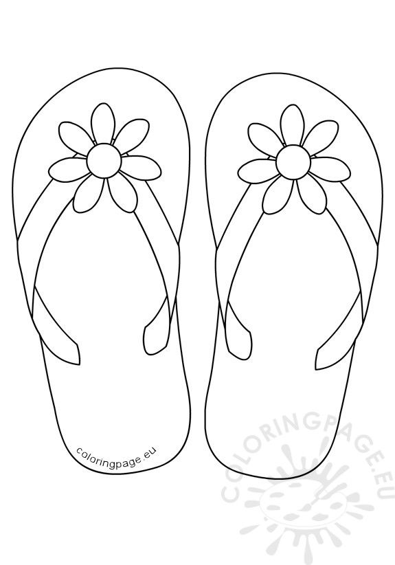 575x822 Flip Flop Coloring Pages Flip Flops Daisy Flower Button Coloring