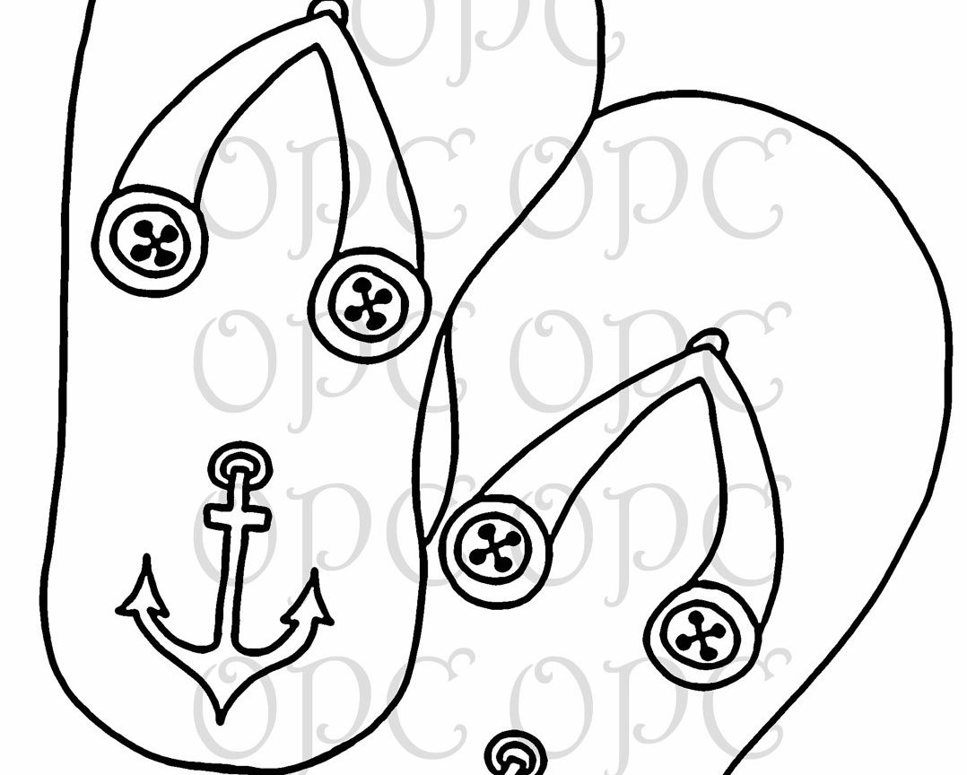 1078x864 Flip Flop Coloring Pages Free Printable Page Print Flops Summer