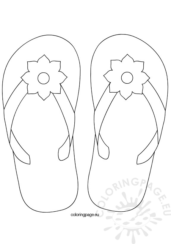 575x822 Flower Flip Flop Coloring Page