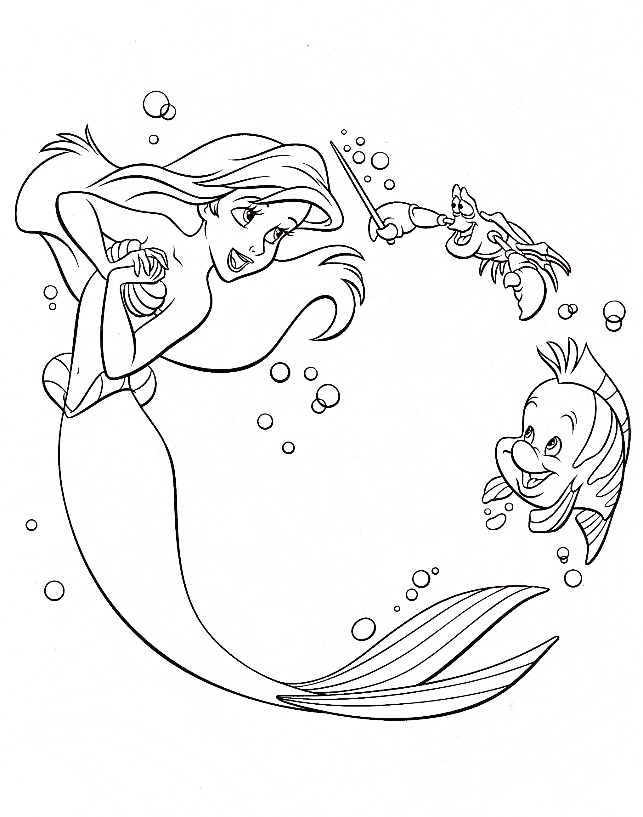 Flounder Coloring Pages From The Little Mermaid at GetColorings.com ...